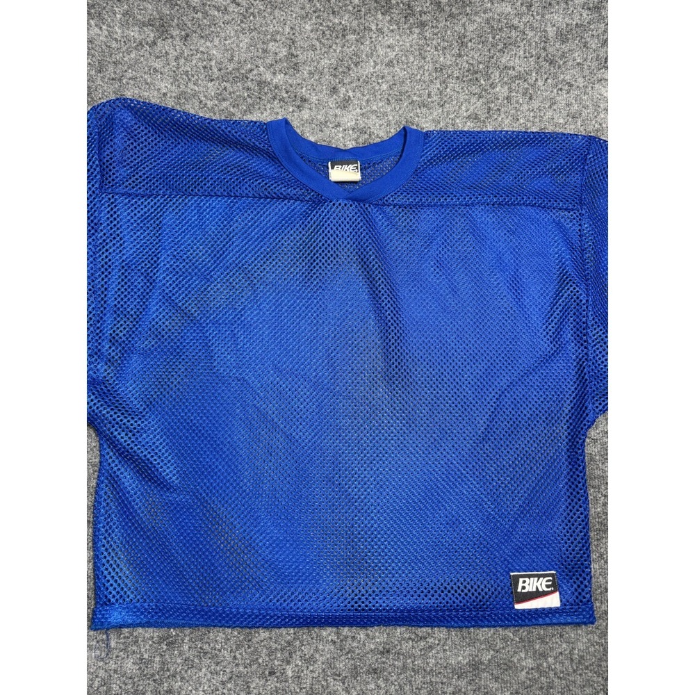 Vintage Y2K BIKE Athletic Mesh Practice Football Jersey Mens 2XL Royal Blue Crop